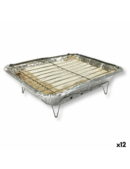 Barbecue Jetable Algon instantané 24 x 31 x 6 cm (12 Unités)