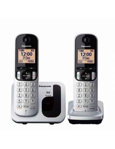 Téléphone Sans Fil Panasonic KX-TGC212 (2 pcs) Ambre Argenté Métallisé