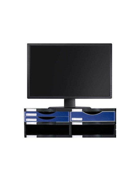 Support de table d'écran Archivo 2000 polystyrène Bleu Noir 36 x 60 x 16,5 cm