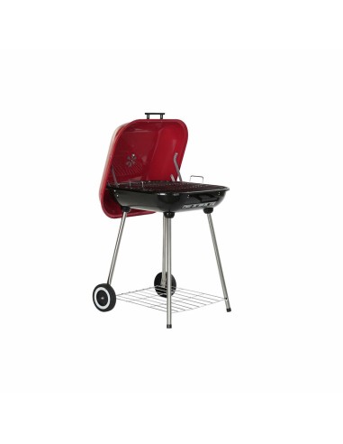 Barbecue à Charbon avec Couvercle et Roulettes DKD Home Decor Rouge 60 x 57 x 80 cm Acier (60 x 57 x 80 cm)