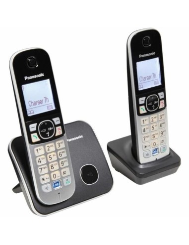 Téléphone Sans Fil Panasonic KX-TG6812FRB Gris Noir/Argenté